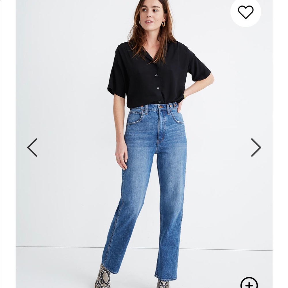 Tab-Waist HighRise Straight jean in Delafield Wash